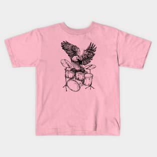 SEEMBO Eagle Playing Drums Musician Drummer Drumming Band Kids T-Shirt